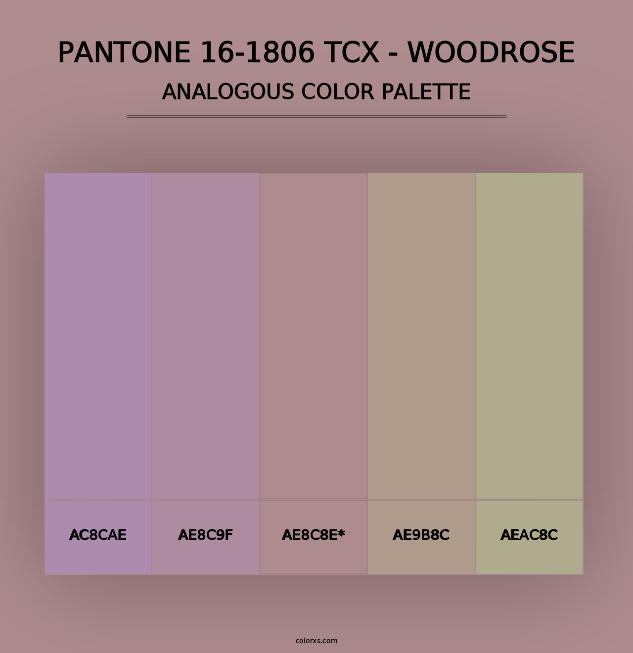 PANTONE 16-1806 TCX - Woodrose - Analogous Color Palette