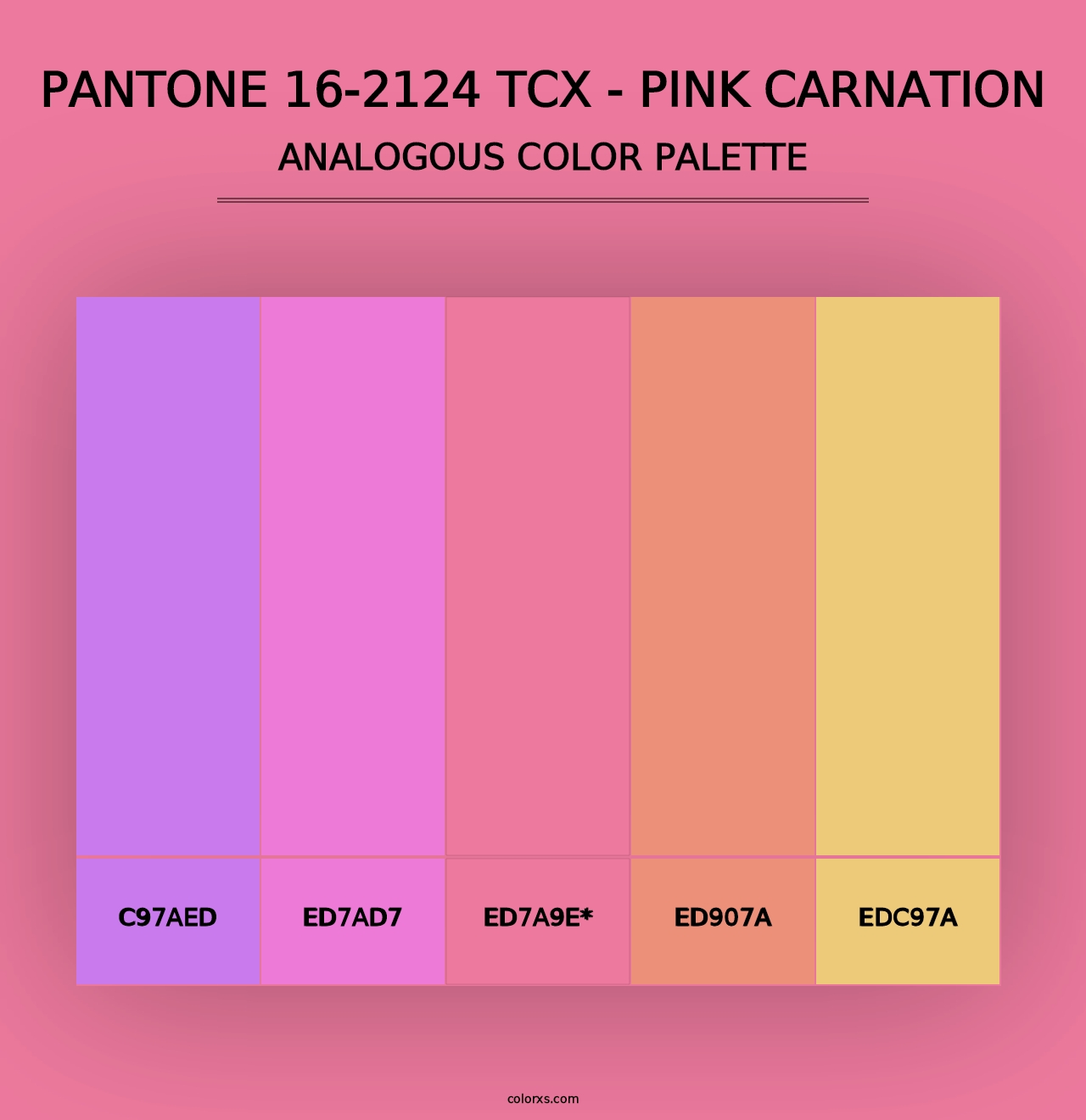 PANTONE 16-2124 TCX - Pink Carnation - Analogous Color Palette