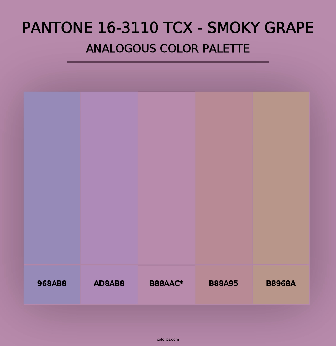 PANTONE 16-3110 TCX - Smoky Grape - Analogous Color Palette