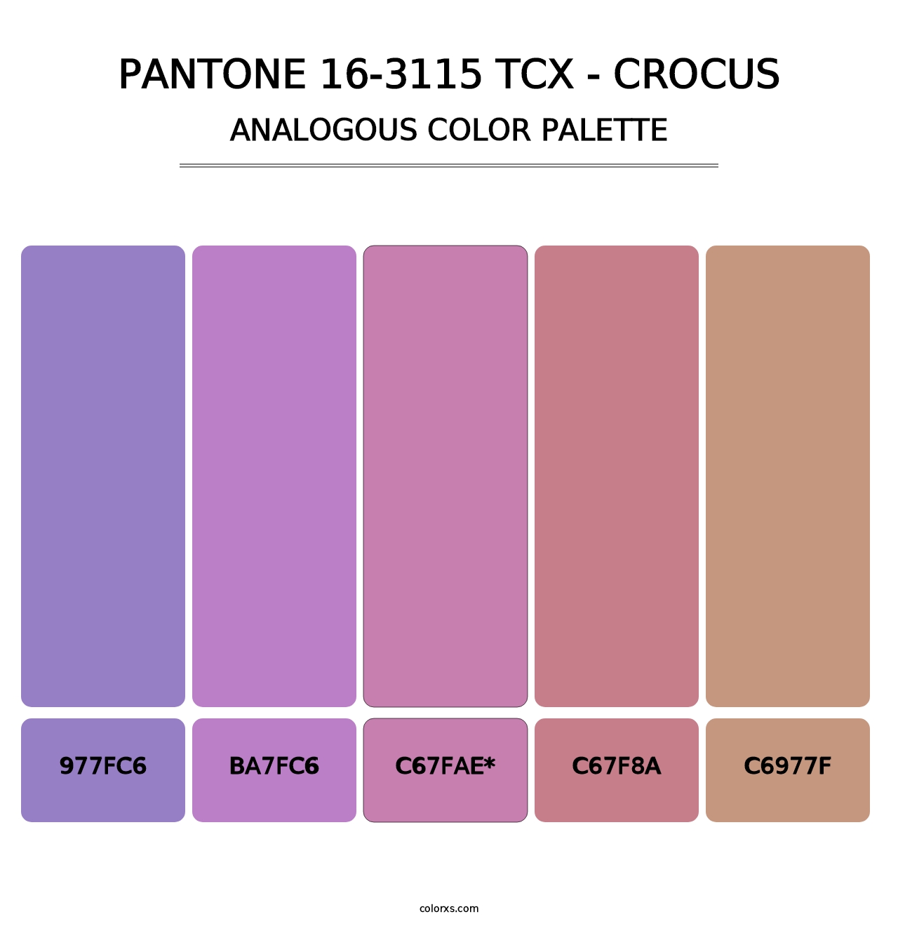 PANTONE 16-3115 TCX - Crocus - Analogous Color Palette