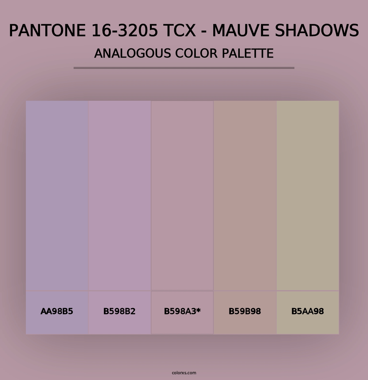 PANTONE 16-3205 TCX - Mauve Shadows - Analogous Color Palette