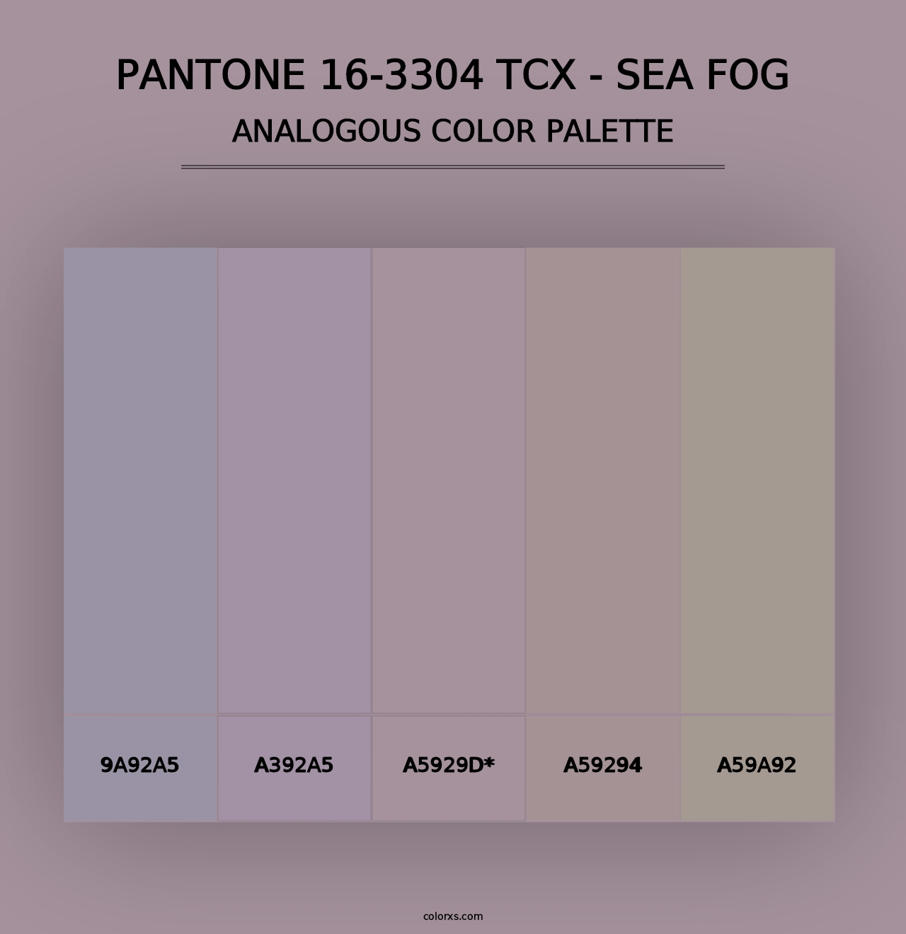 PANTONE 16-3304 TCX - Sea Fog - Analogous Color Palette