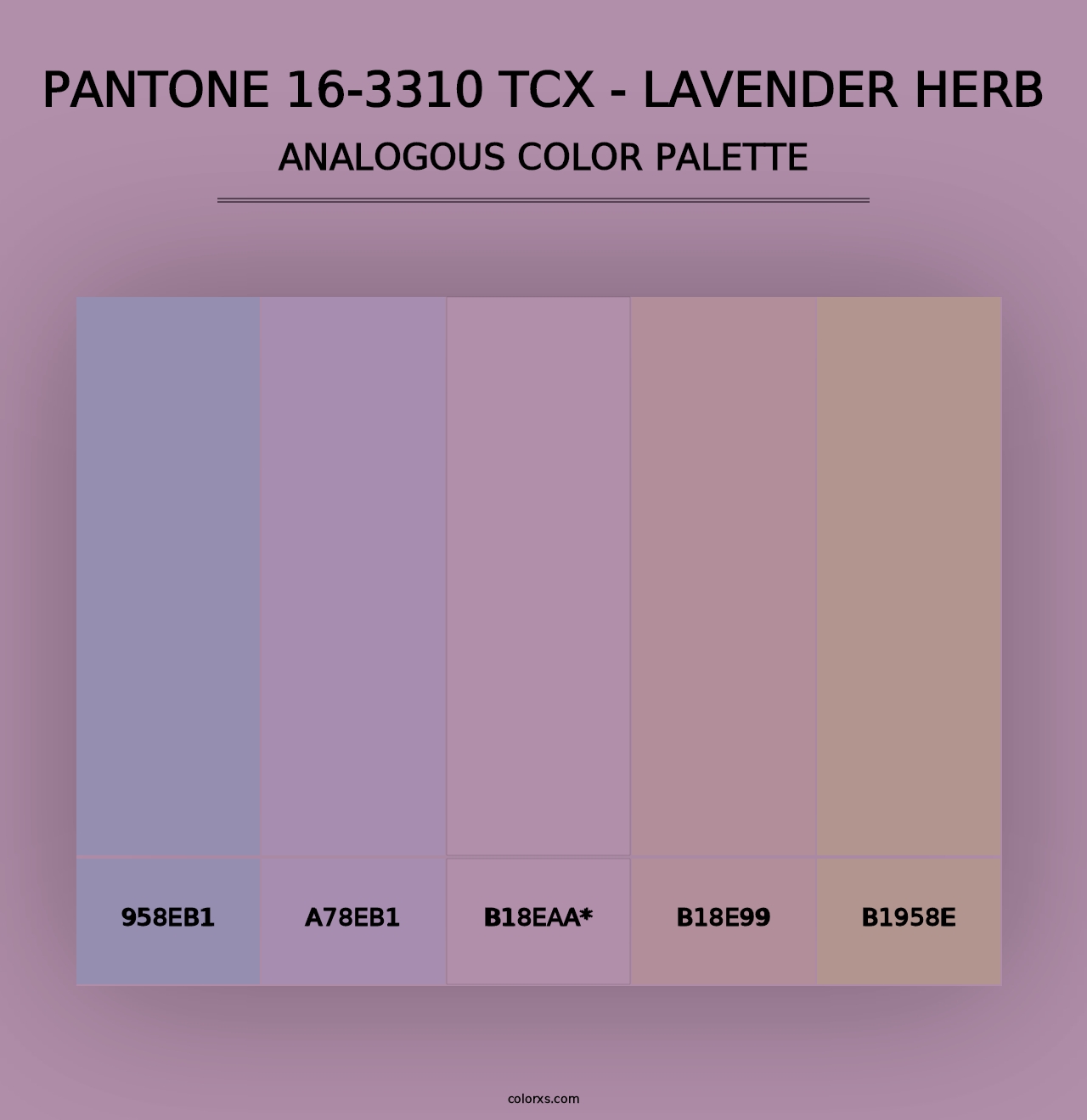 PANTONE 16-3310 TCX - Lavender Herb - Analogous Color Palette