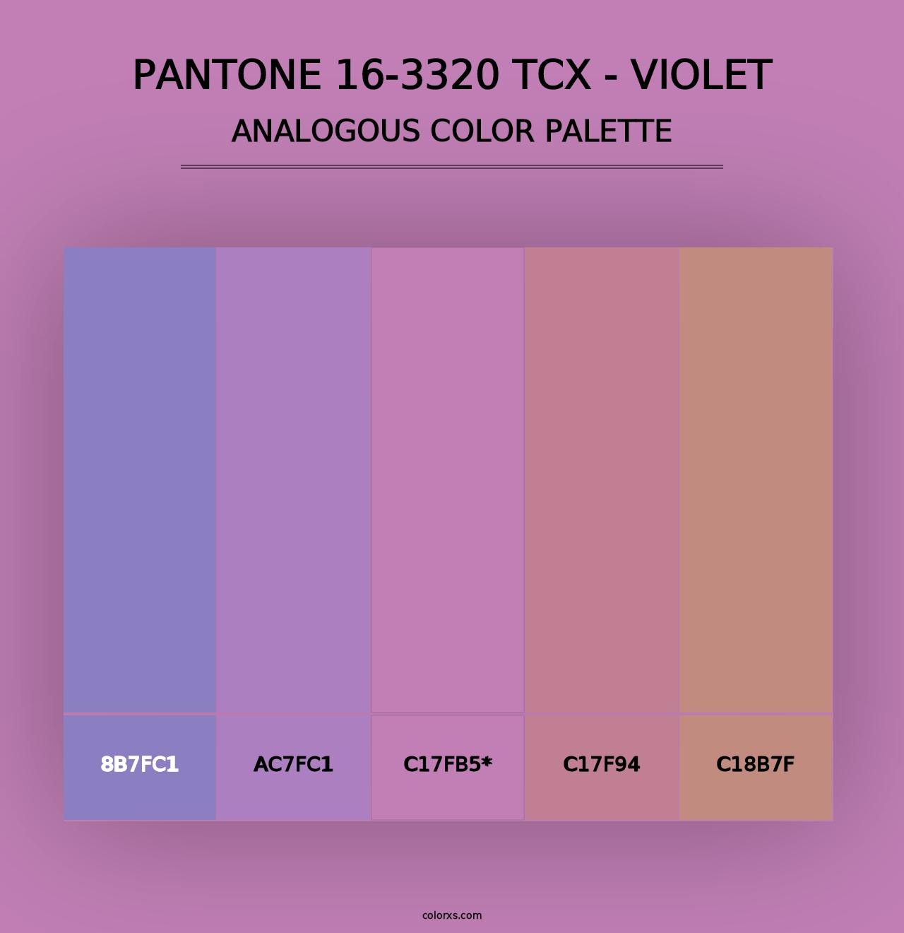 PANTONE 16-3320 TCX - Violet - Analogous Color Palette