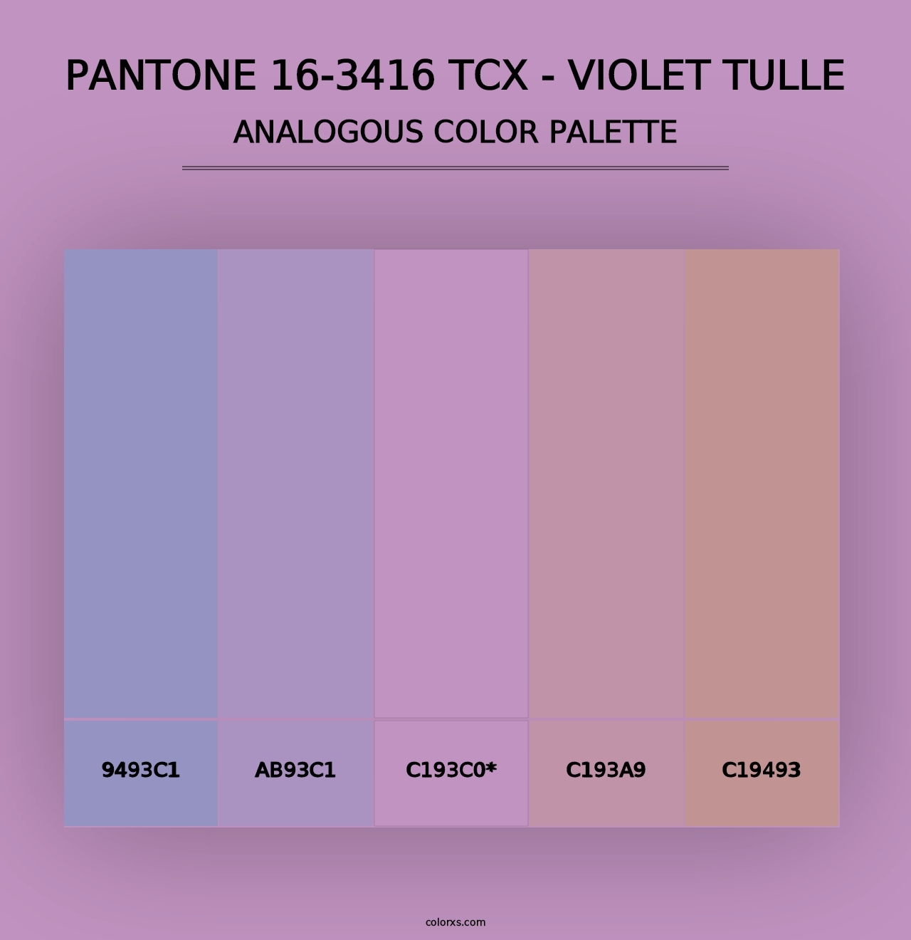 PANTONE 16-3416 TCX - Violet Tulle - Analogous Color Palette