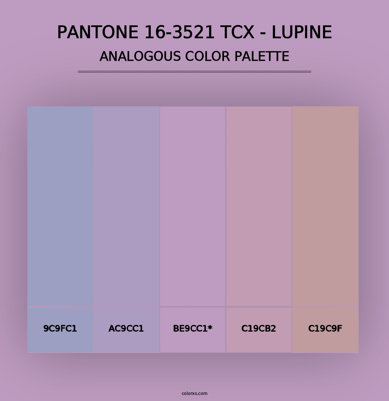 PANTONE 16-3521 TCX - Lupine - Analogous Color Palette