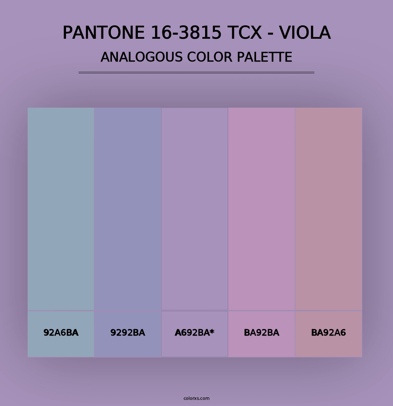 PANTONE 16-3815 TCX - Viola - Analogous Color Palette