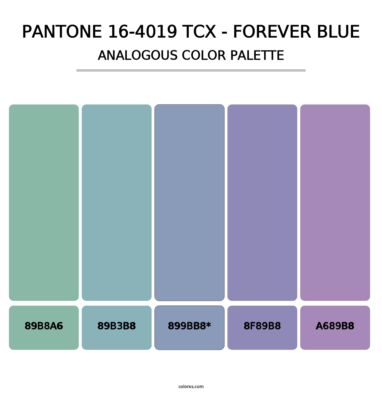 PANTONE 16-4019 TCX - Forever Blue - Analogous Color Palette