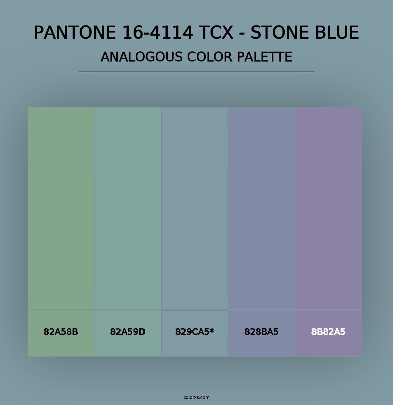 PANTONE 16-4114 TCX - Stone Blue - Analogous Color Palette