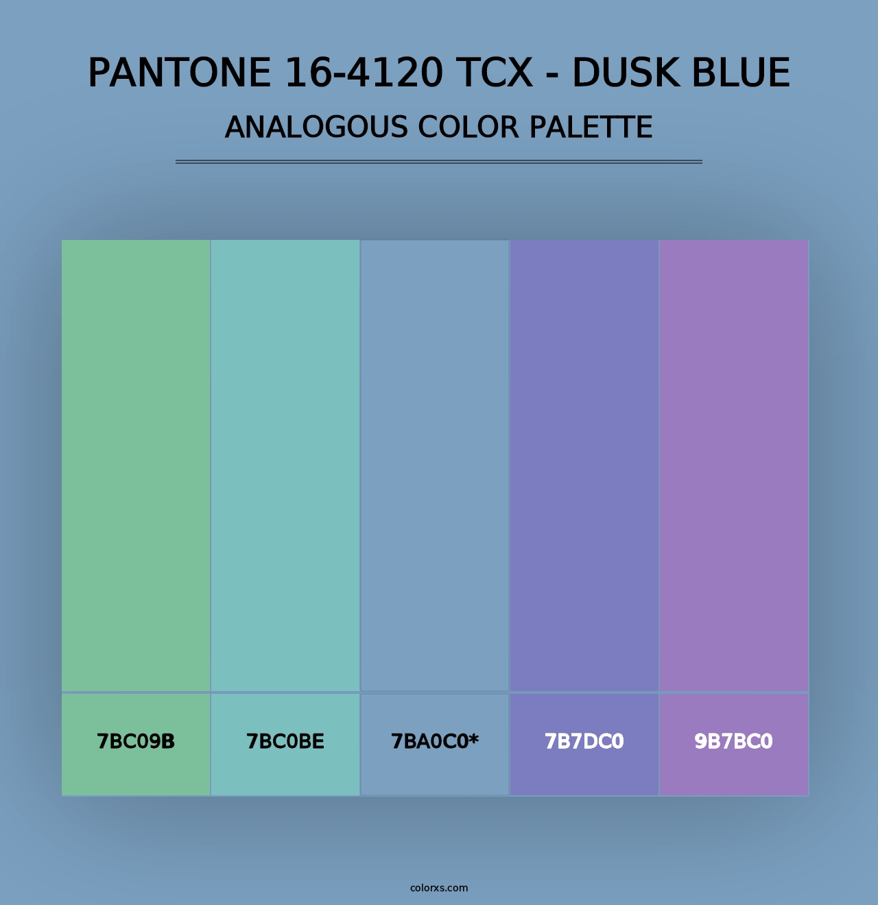 PANTONE 16-4120 TCX - Dusk Blue - Analogous Color Palette