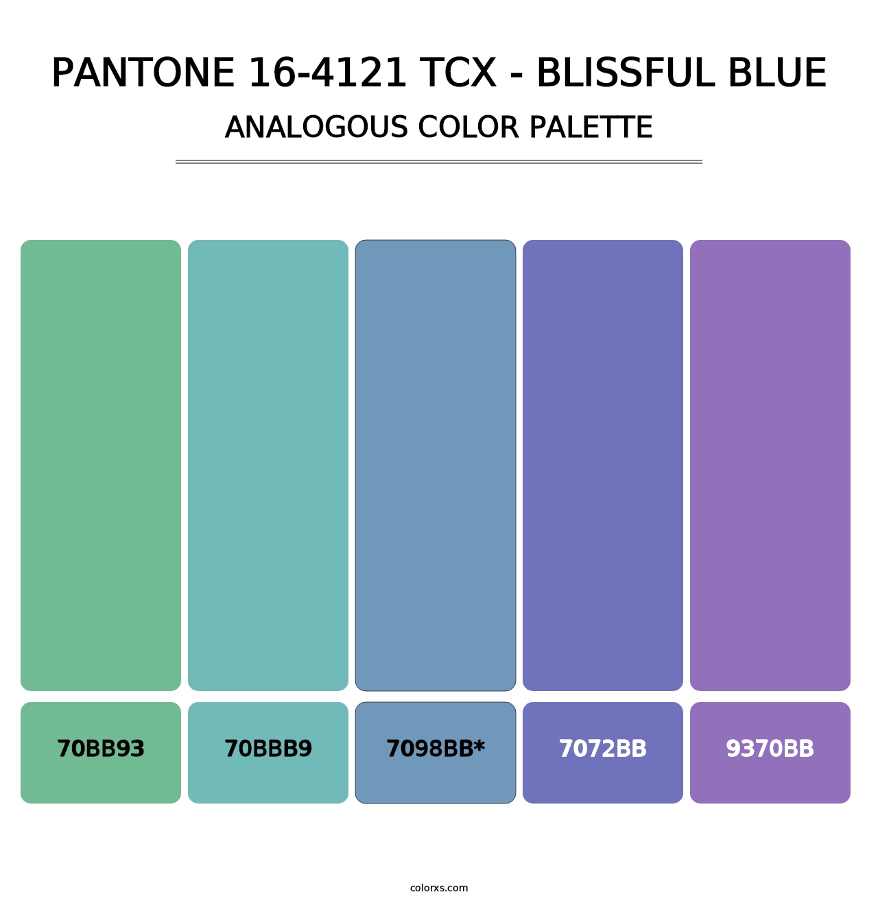 PANTONE 16-4121 TCX - Blissful Blue - Analogous Color Palette