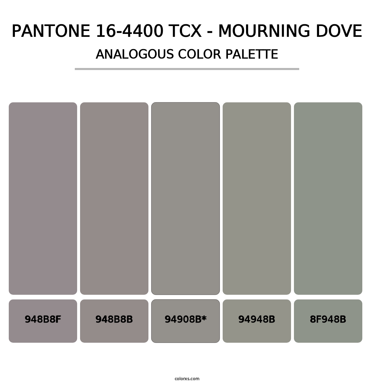 PANTONE 16-4400 TCX - Mourning Dove - Analogous Color Palette