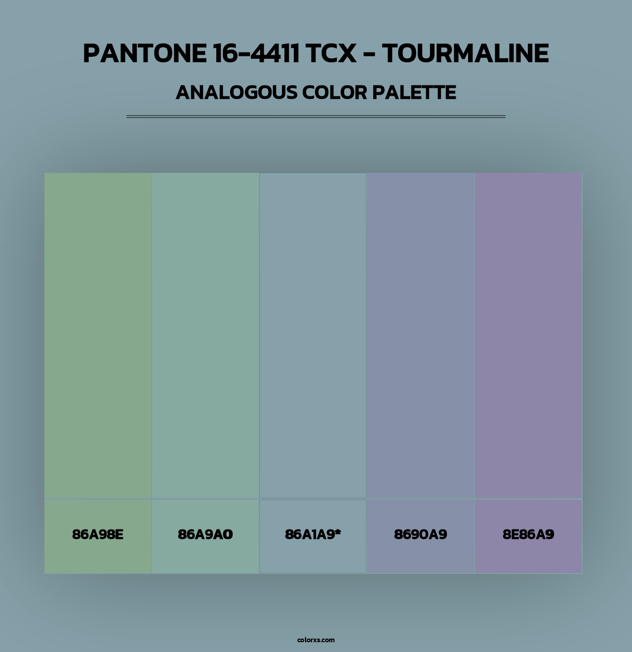 PANTONE 16-4411 TCX - Tourmaline - Analogous Color Palette