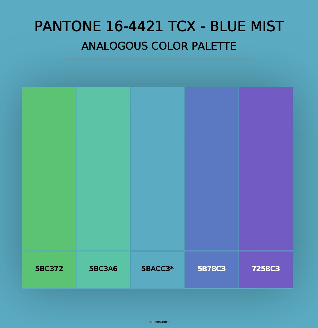 PANTONE 16-4421 TCX - Blue Mist - Analogous Color Palette