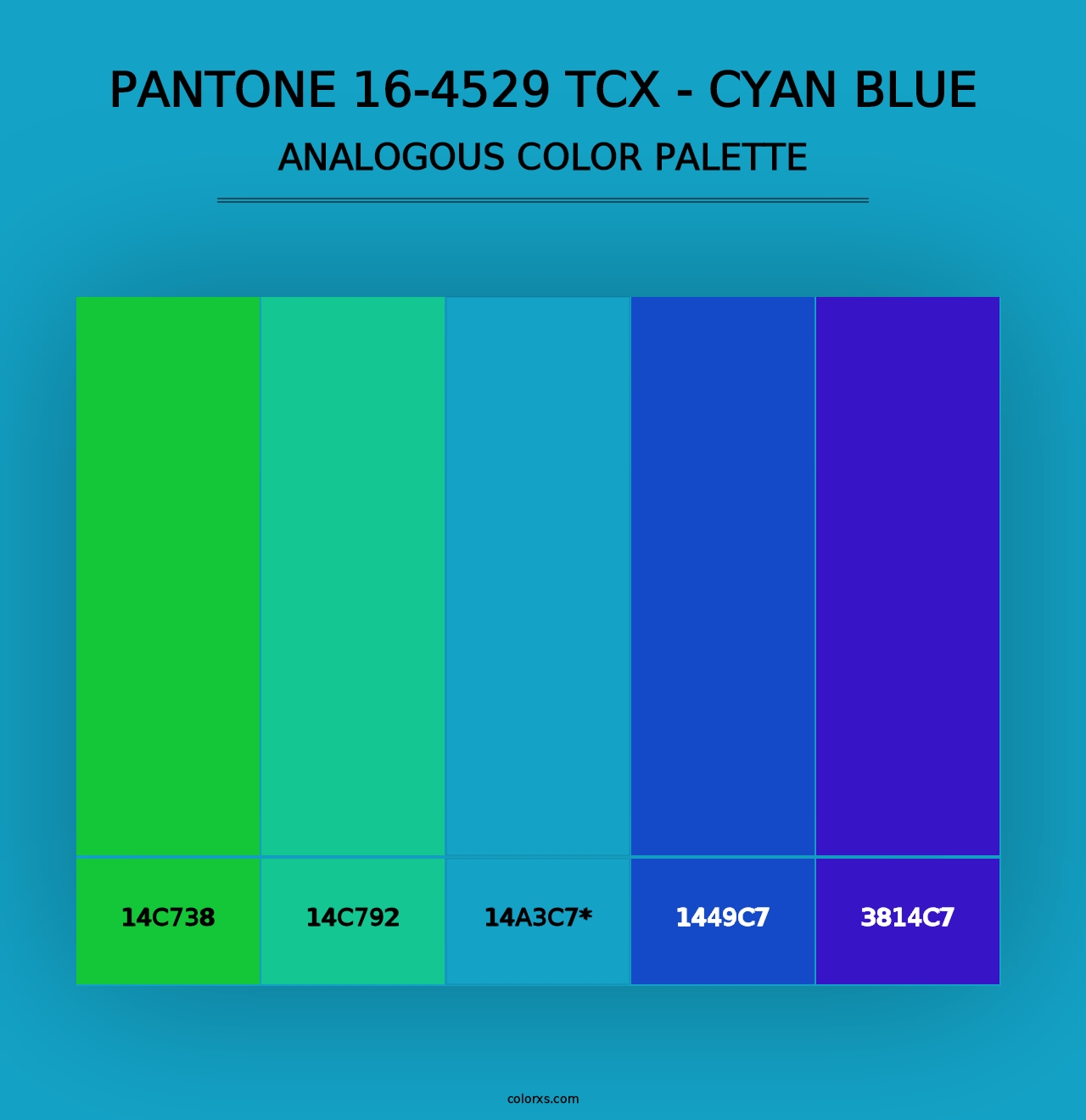 PANTONE 16-4529 TCX - Cyan Blue - Analogous Color Palette