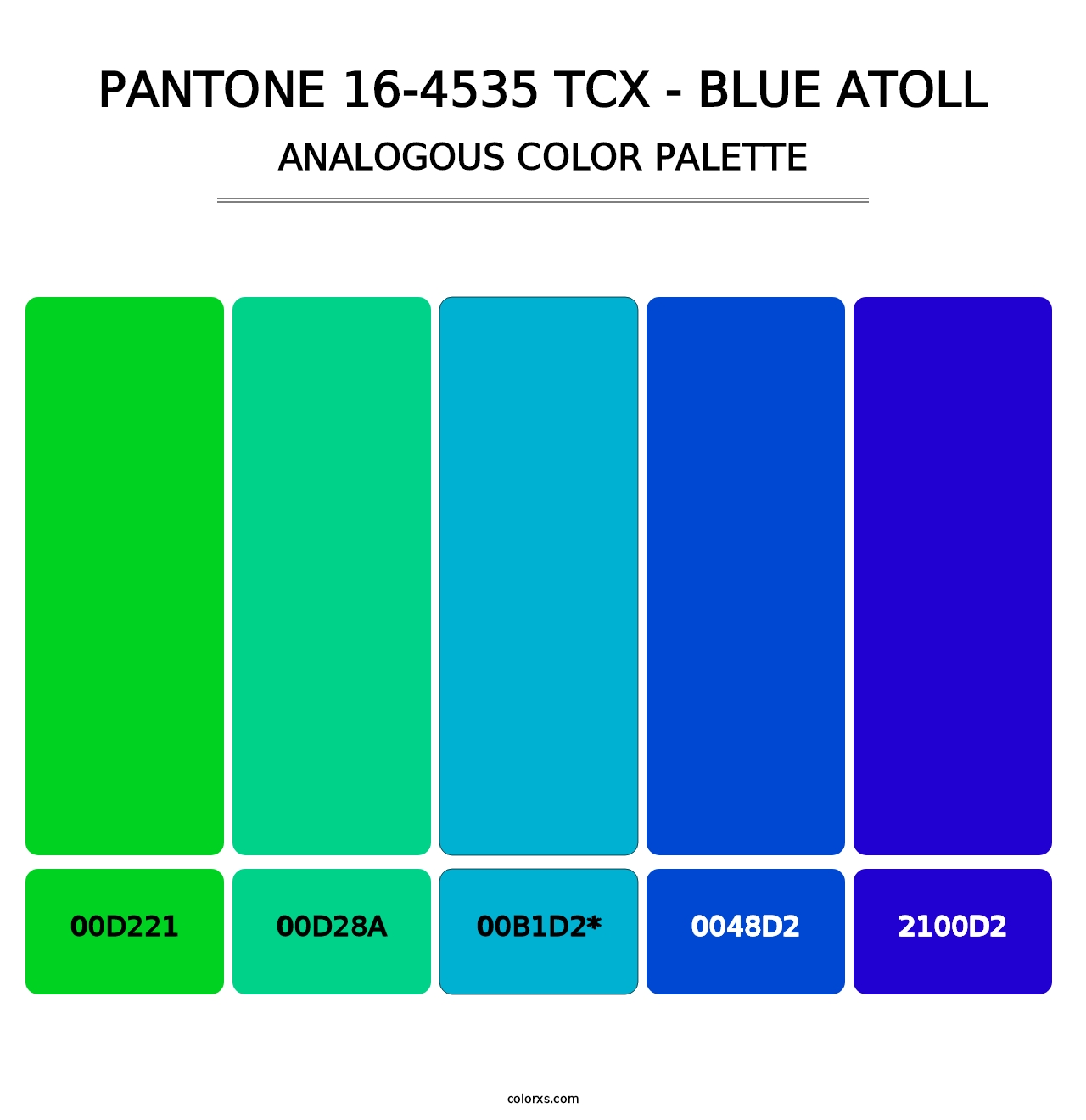 PANTONE 16-4535 TCX - Blue Atoll - Analogous Color Palette