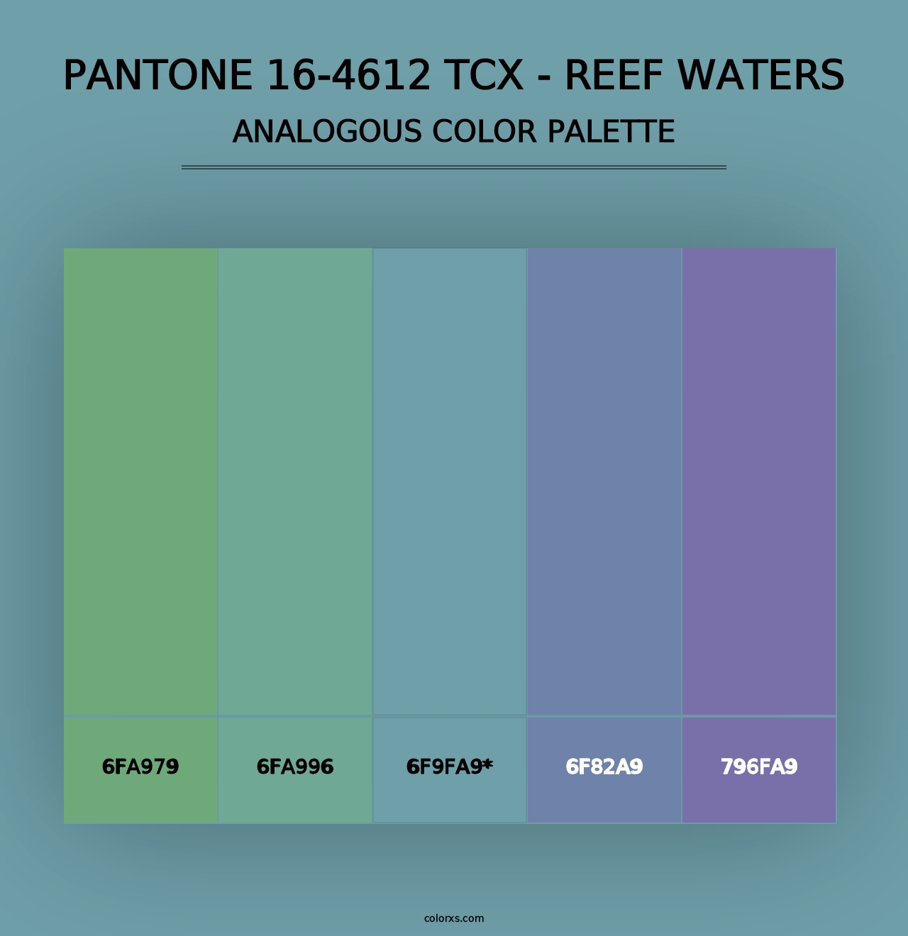 PANTONE 16-4612 TCX - Reef Waters - Analogous Color Palette