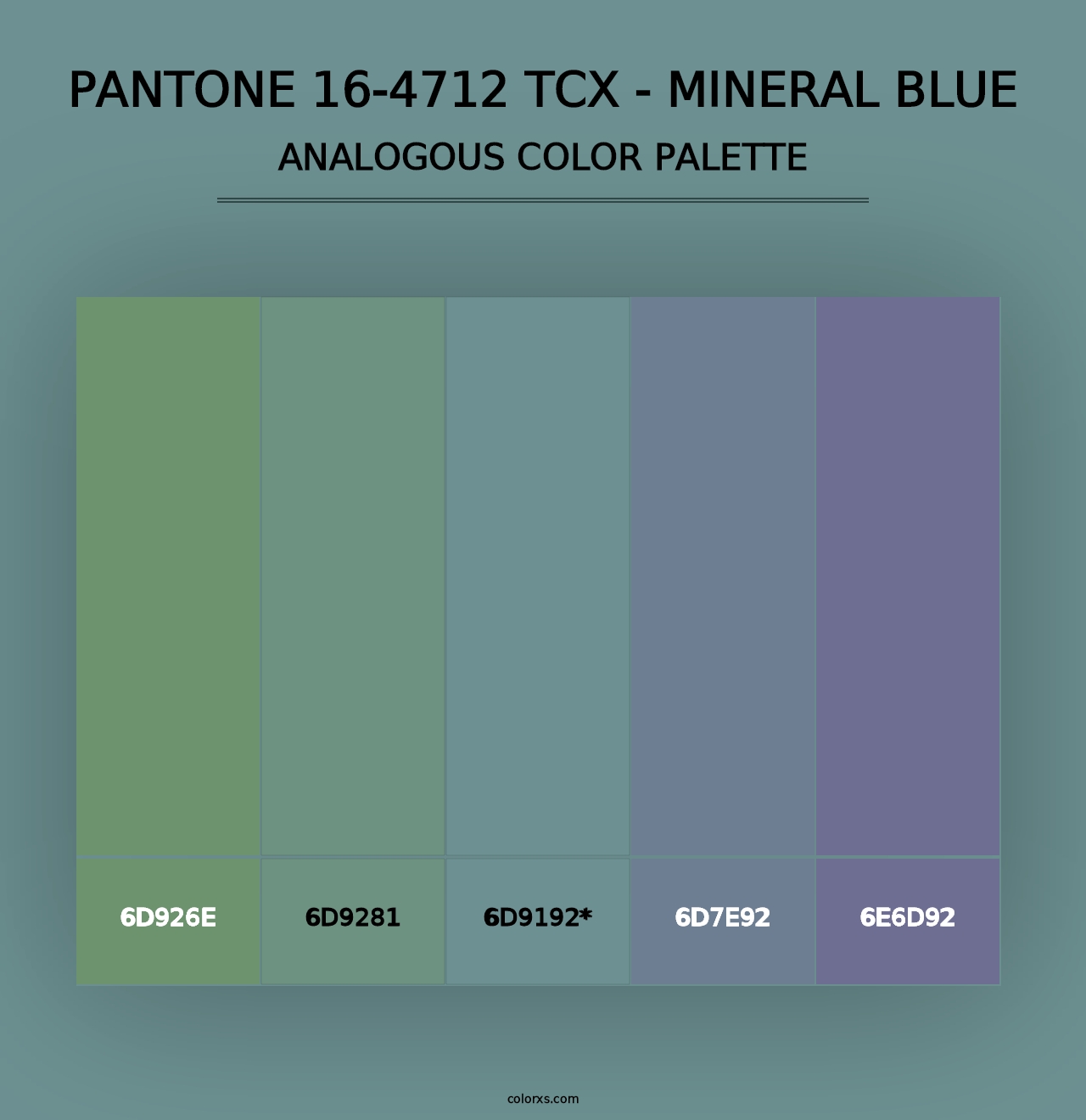 PANTONE 16-4712 TCX - Mineral Blue - Analogous Color Palette