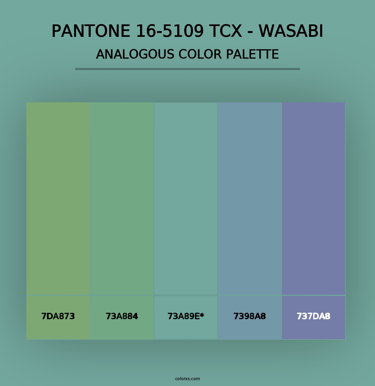 PANTONE 16-5109 TCX - Wasabi - Analogous Color Palette