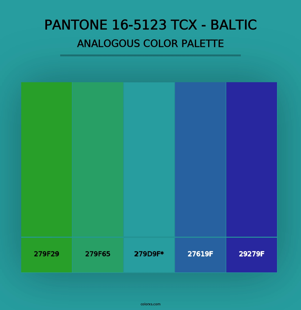 PANTONE 16-5123 TCX - Baltic - Analogous Color Palette