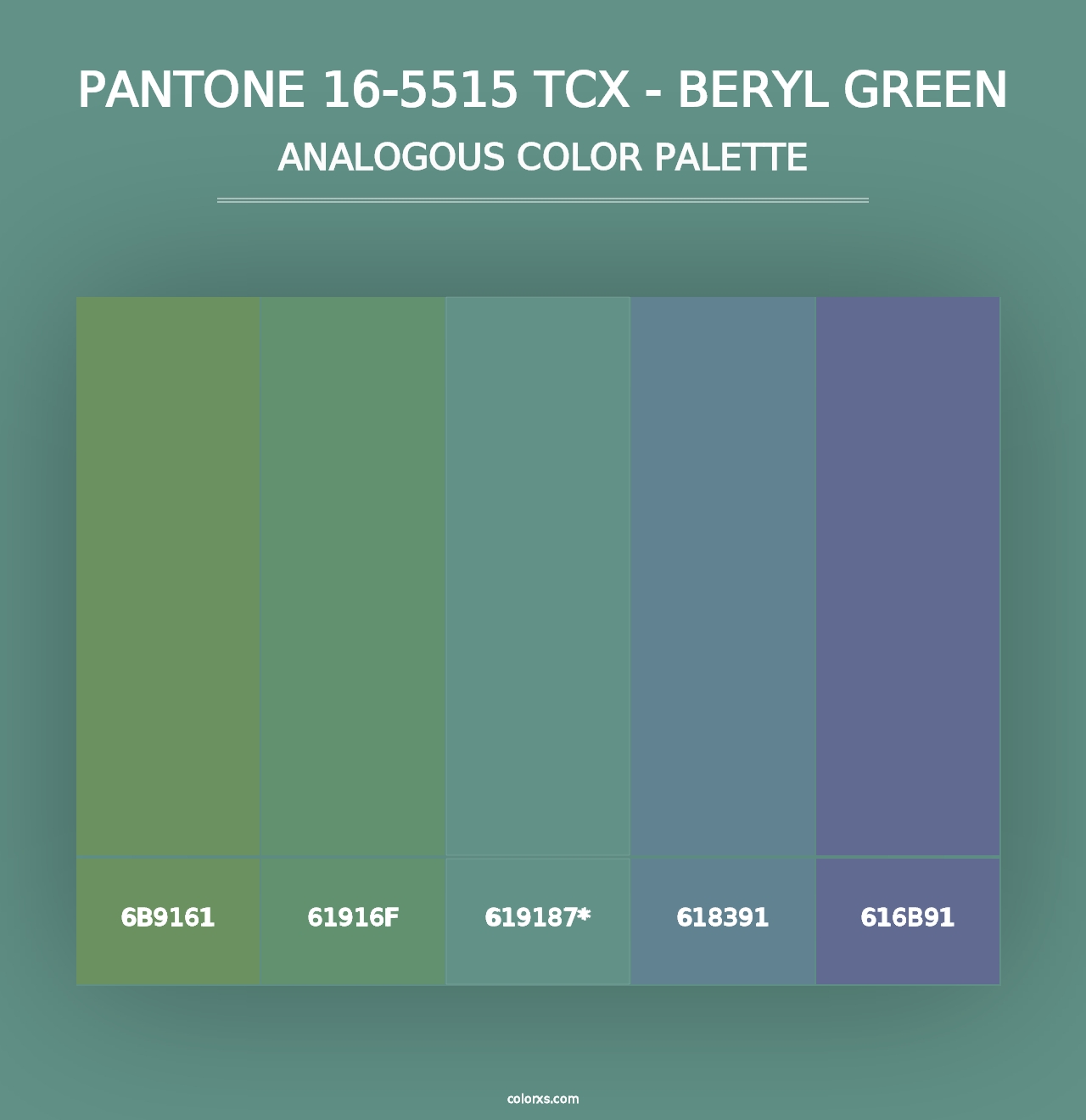 PANTONE 16-5515 TCX - Beryl Green - Analogous Color Palette