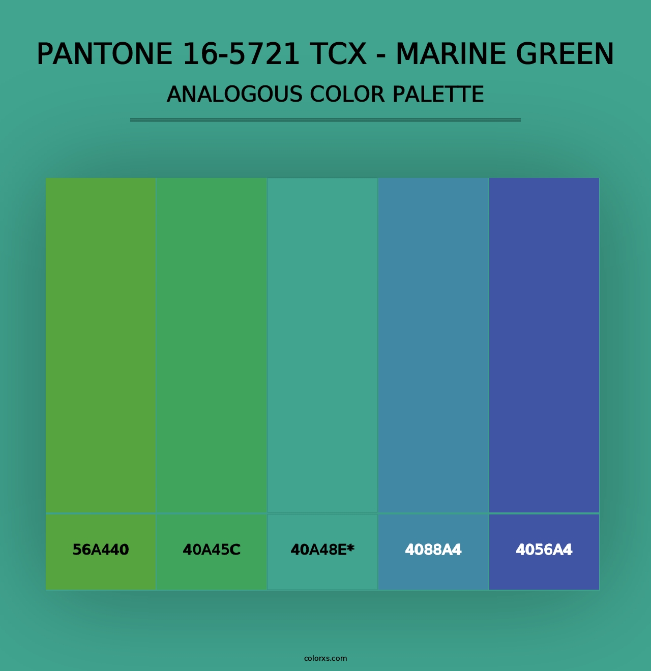 PANTONE 16-5721 TCX - Marine Green - Analogous Color Palette