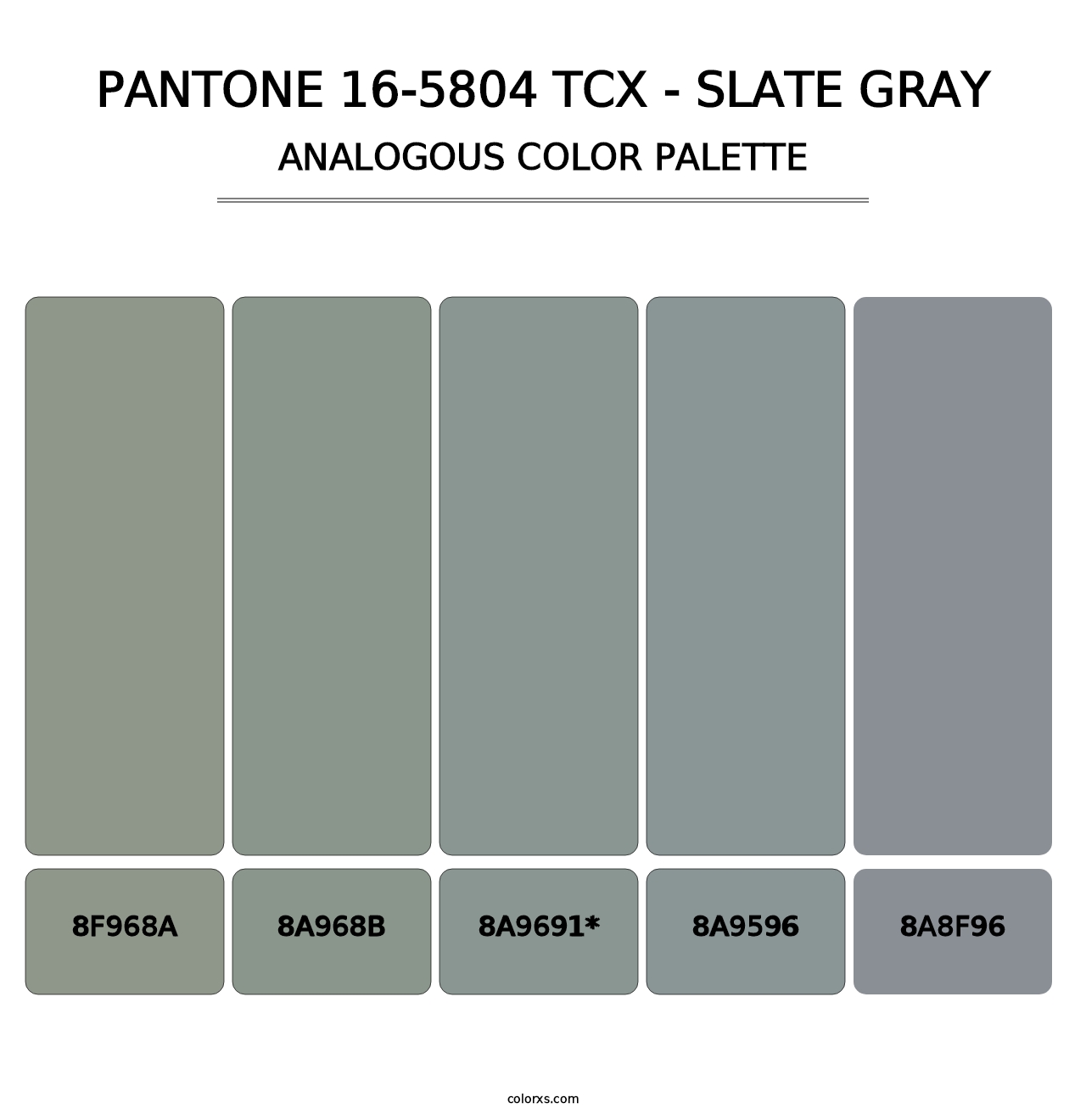 PANTONE 16-5804 TCX - Slate Gray - Analogous Color Palette