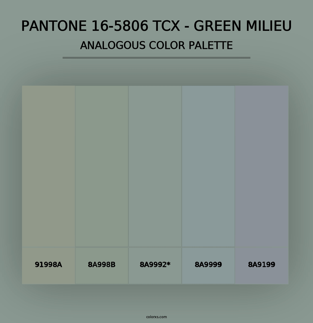 PANTONE 16-5806 TCX - Green Milieu - Analogous Color Palette