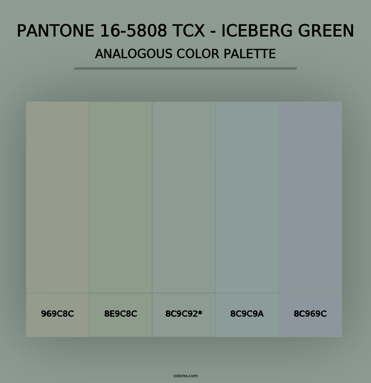 PANTONE 16-5808 TCX - Iceberg Green - Analogous Color Palette