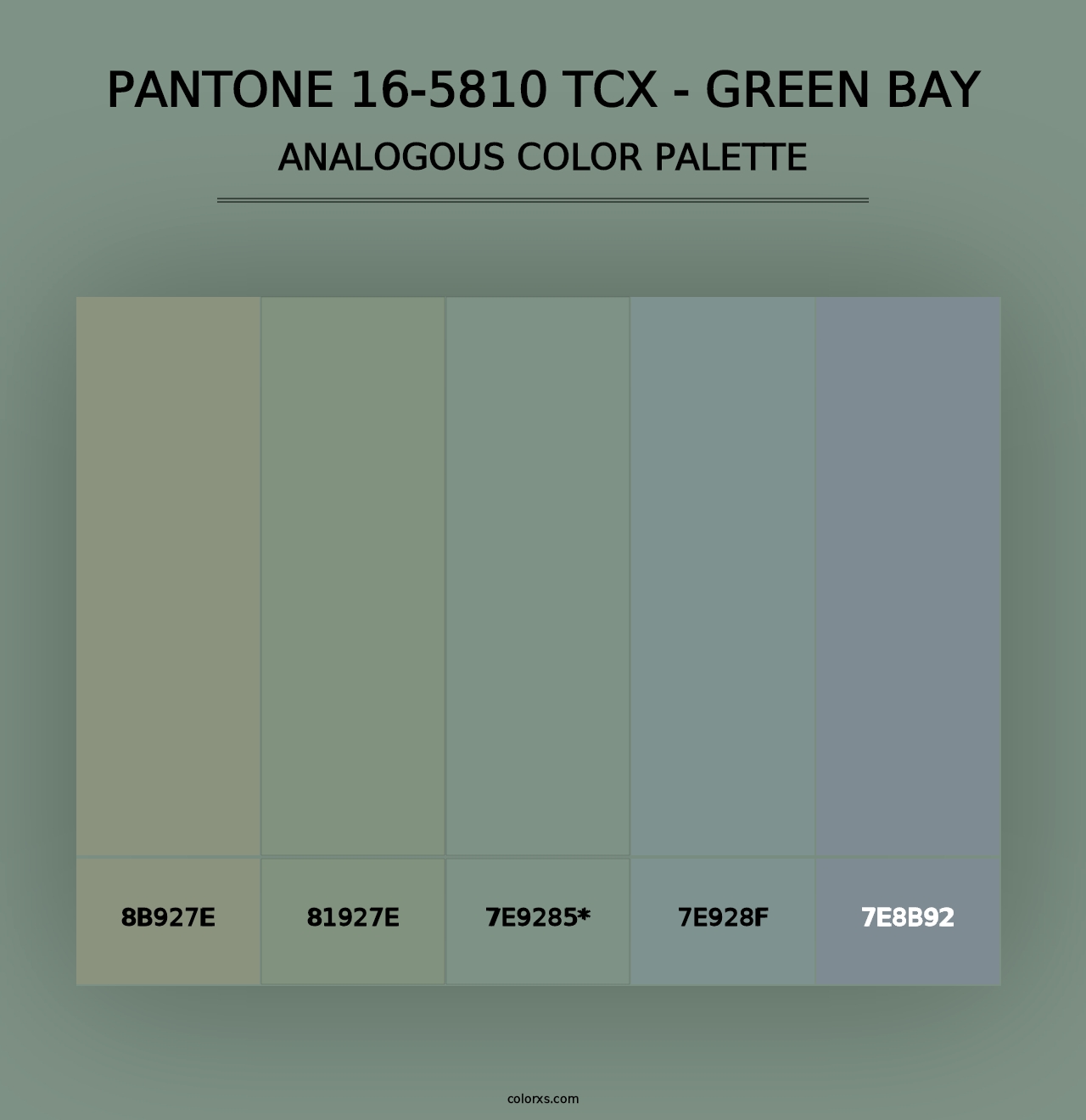 PANTONE 16-5810 TCX - Green Bay - Analogous Color Palette