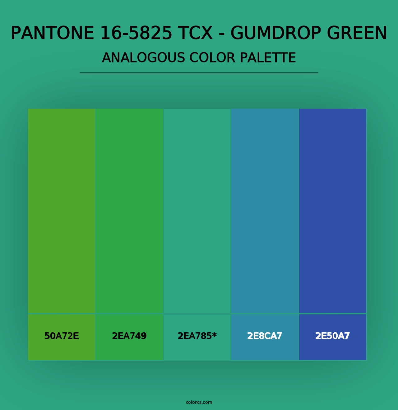 PANTONE 16-5825 TCX - Gumdrop Green - Analogous Color Palette