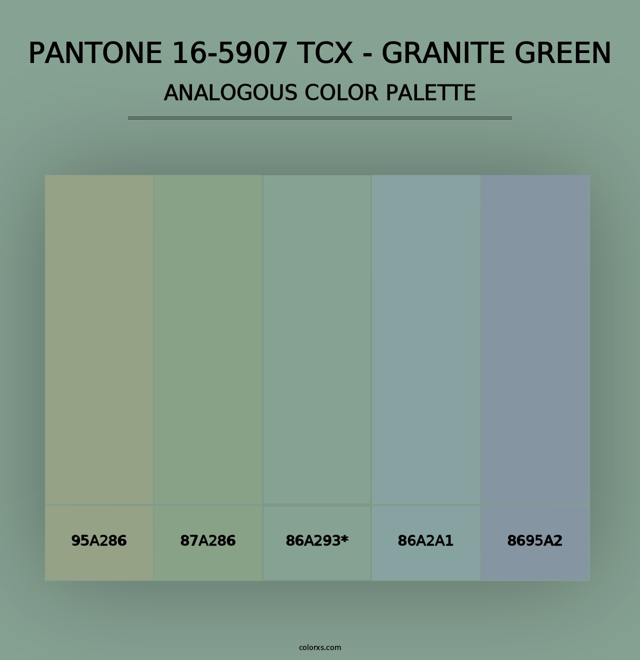 PANTONE 16-5907 TCX - Granite Green - Analogous Color Palette