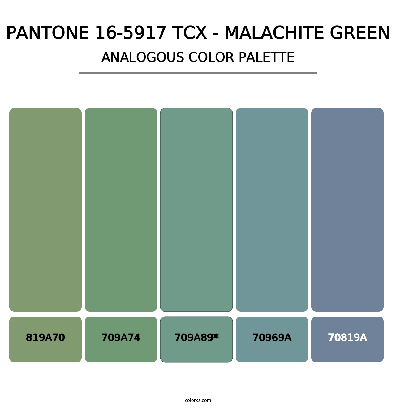 PANTONE 16-5917 TCX - Malachite Green - Analogous Color Palette