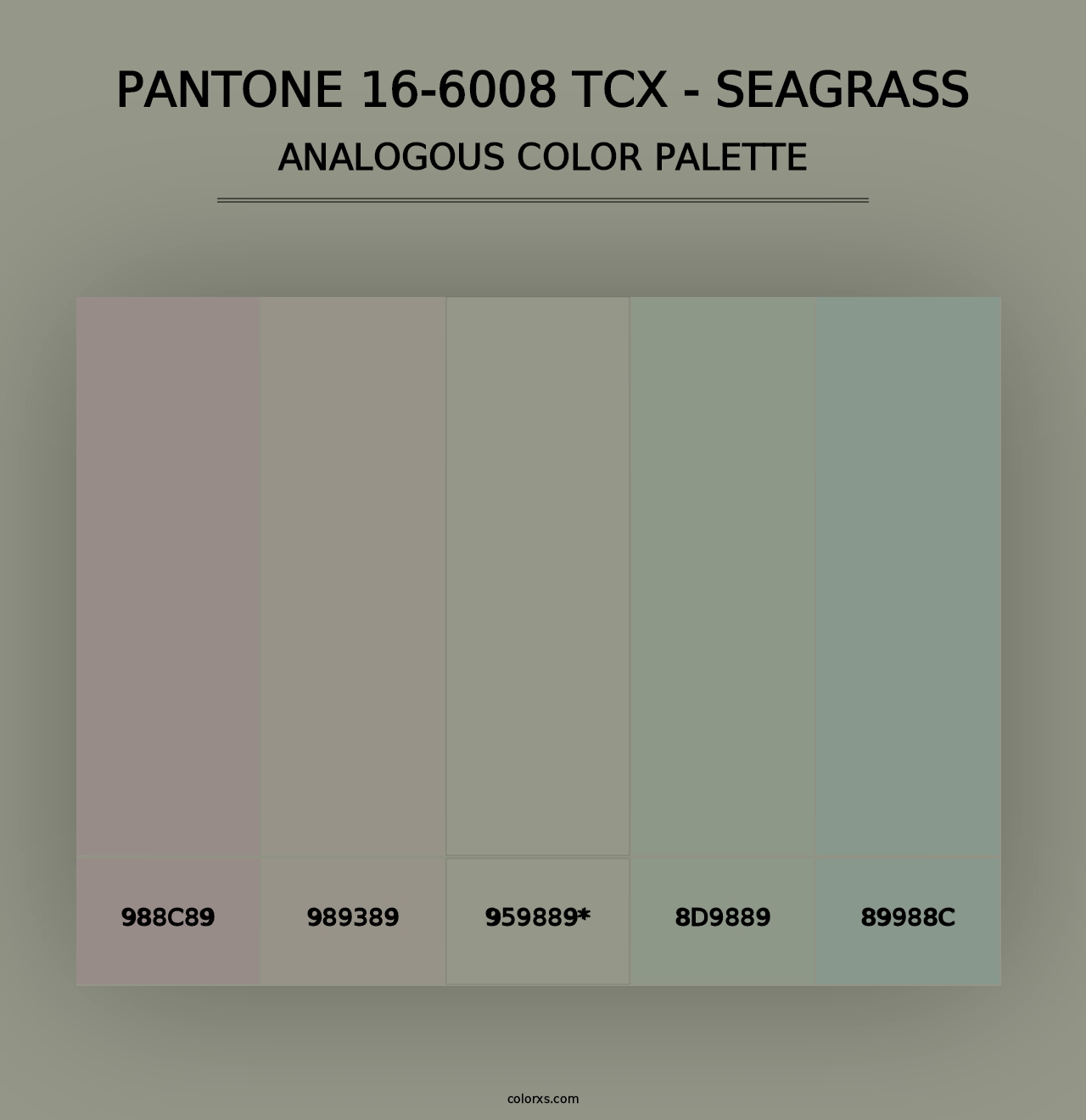 PANTONE 16-6008 TCX - Seagrass - Analogous Color Palette