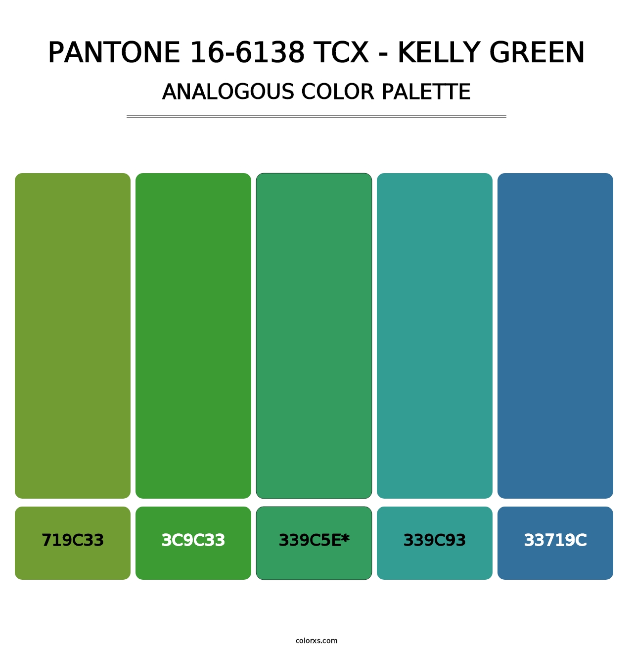 PANTONE 16-6138 TCX - Kelly Green - Analogous Color Palette