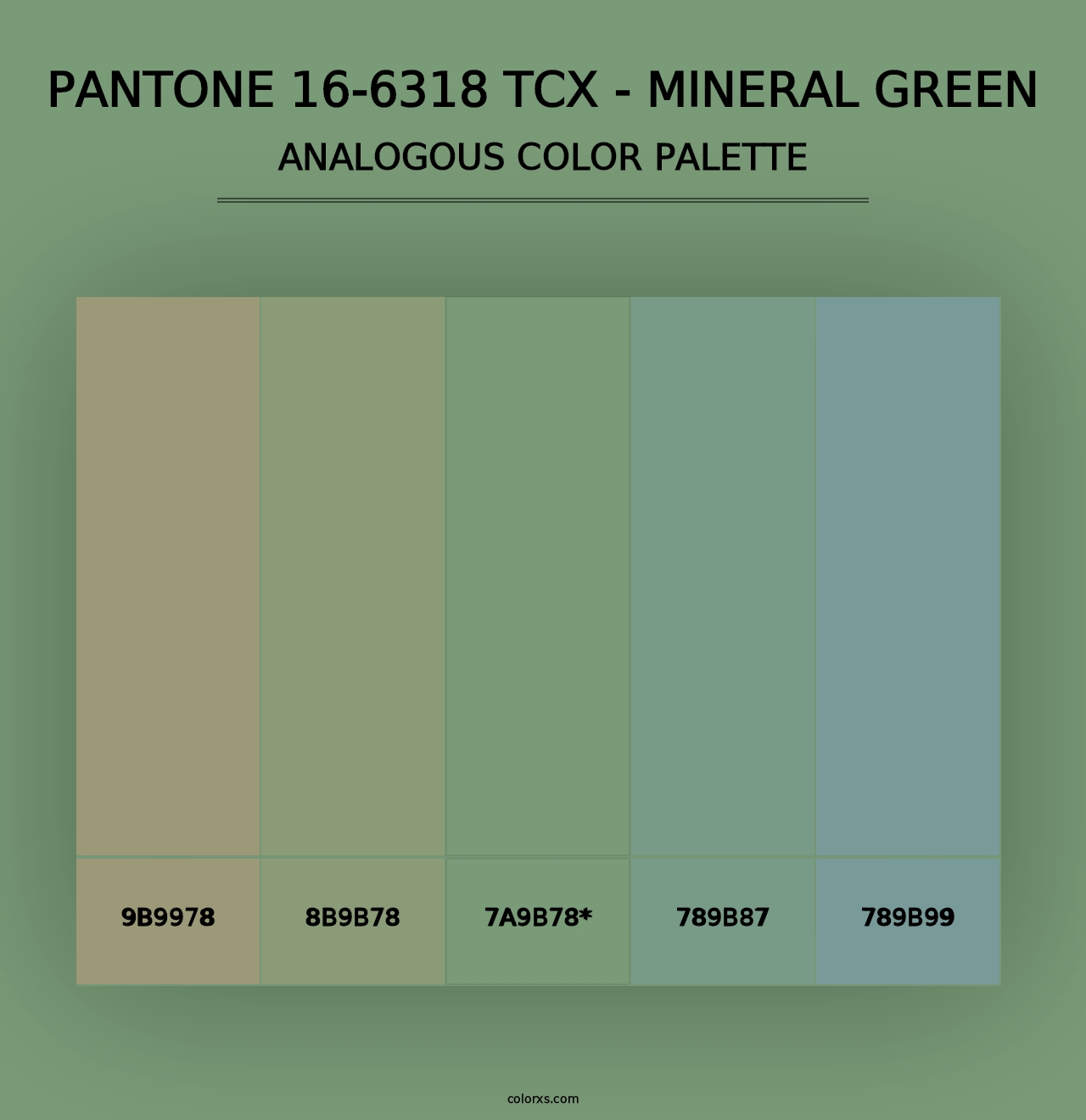 PANTONE 16-6318 TCX - Mineral Green - Analogous Color Palette