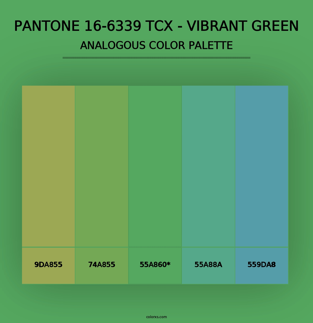 PANTONE 16-6339 TCX - Vibrant Green - Analogous Color Palette