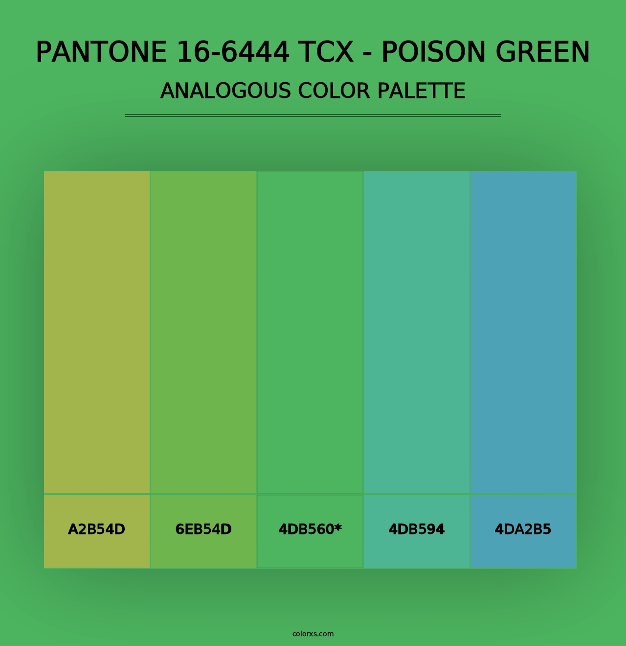 PANTONE 16-6444 TCX - Poison Green - Analogous Color Palette