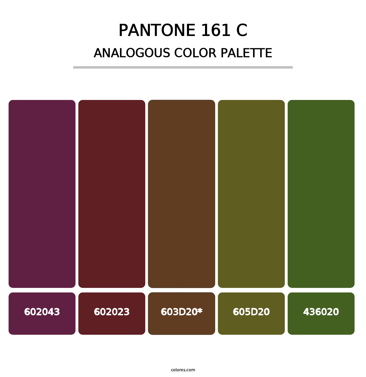 PANTONE 161 C - Analogous Color Palette