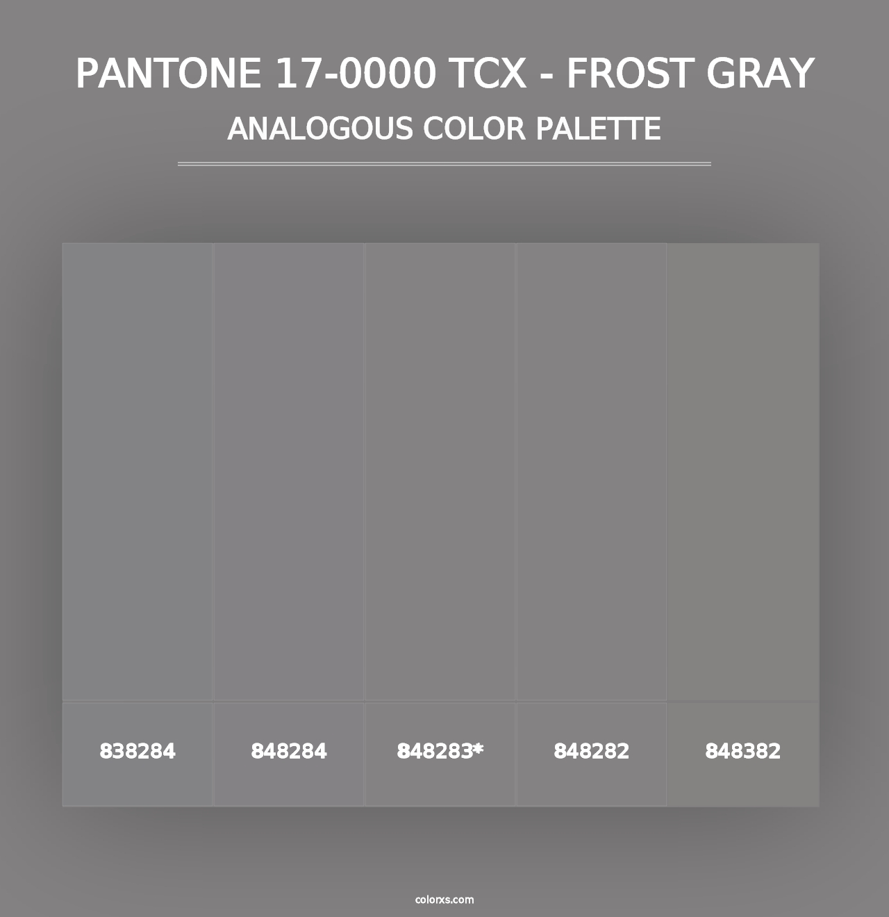 PANTONE 17-0000 TCX - Frost Gray - Analogous Color Palette