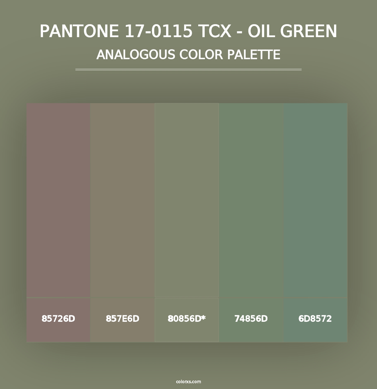 PANTONE 17-0115 TCX - Oil Green - Analogous Color Palette