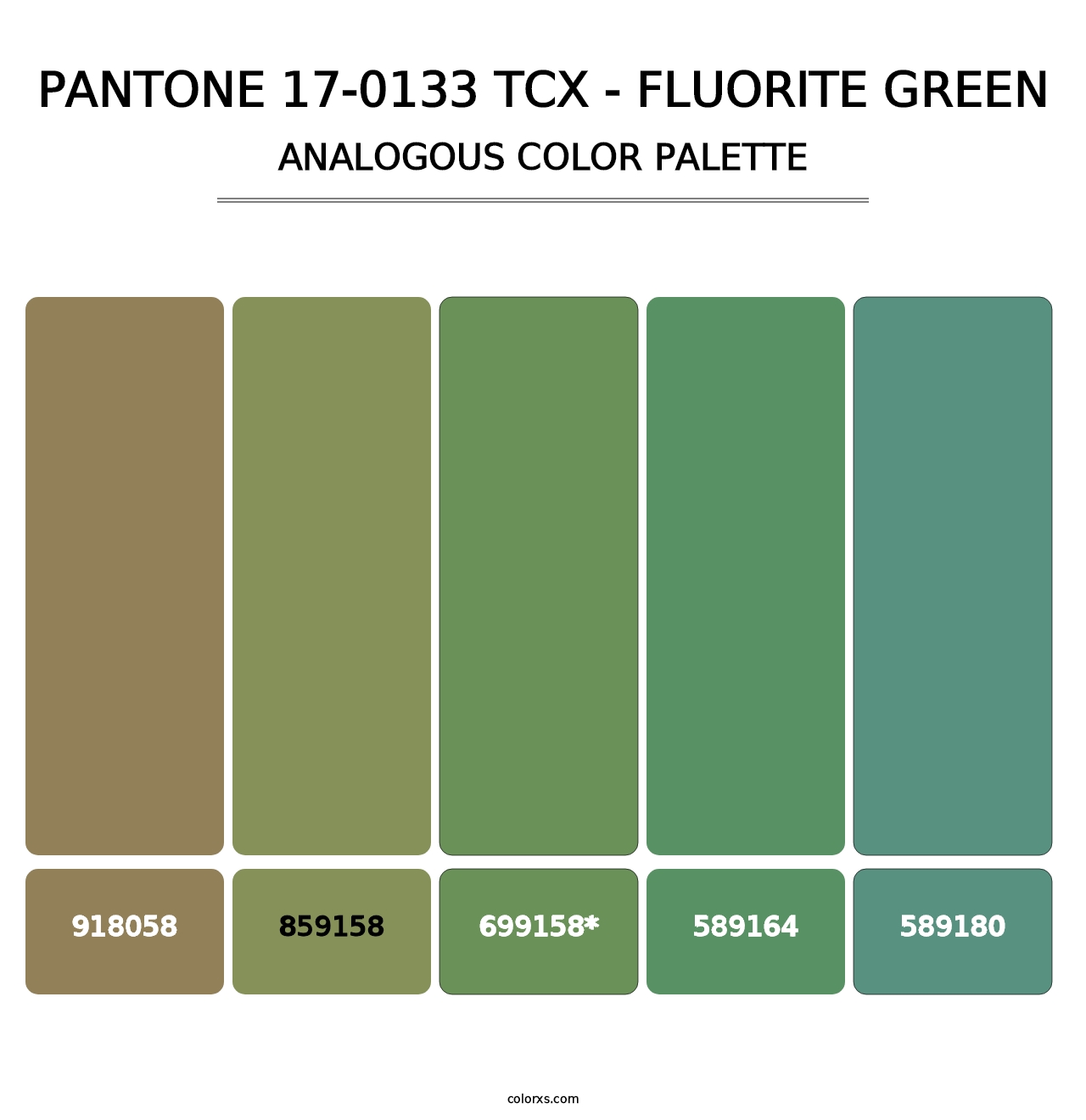 PANTONE 17-0133 TCX - Fluorite Green - Analogous Color Palette