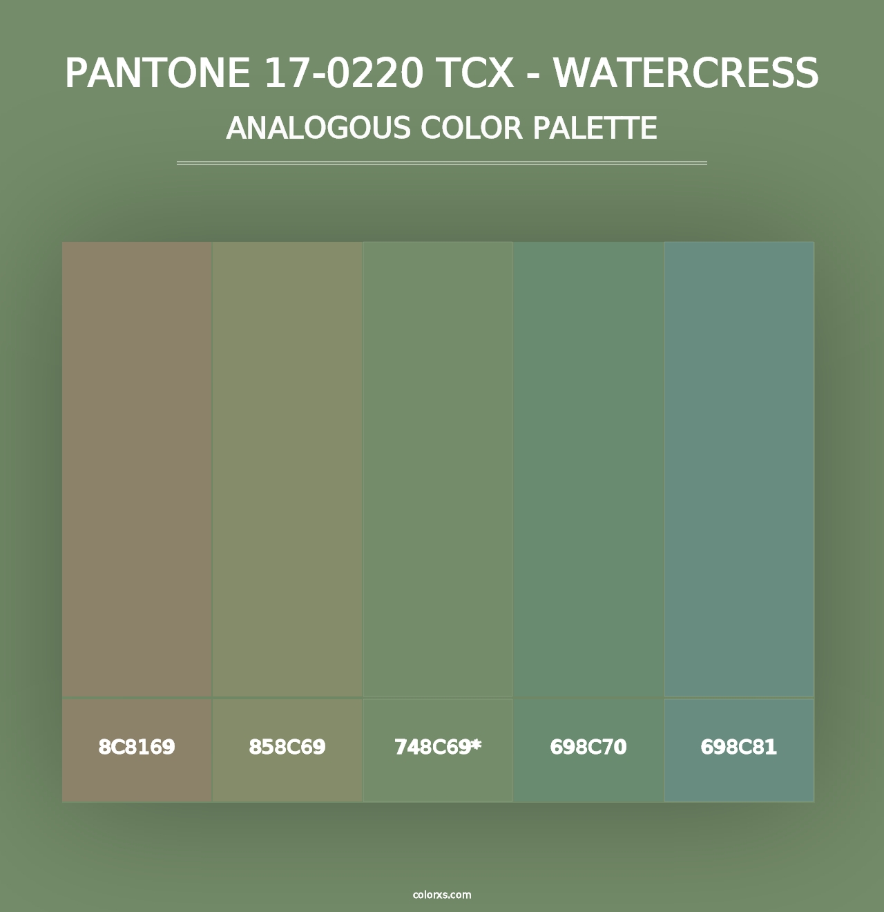 PANTONE 17-0220 TCX - Watercress - Analogous Color Palette