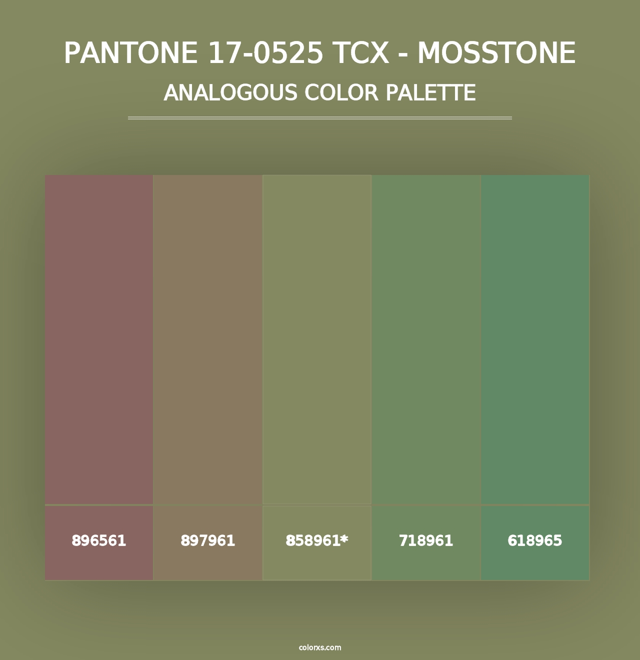 PANTONE 17-0525 TCX - Mosstone - Analogous Color Palette