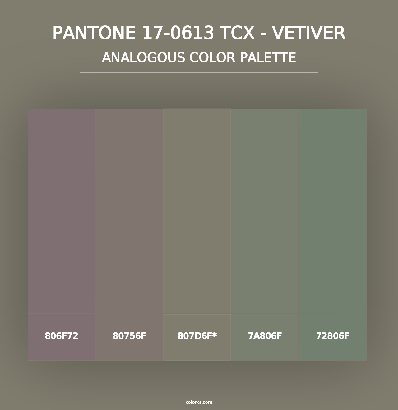 PANTONE 17-0613 TCX - Vetiver - Analogous Color Palette