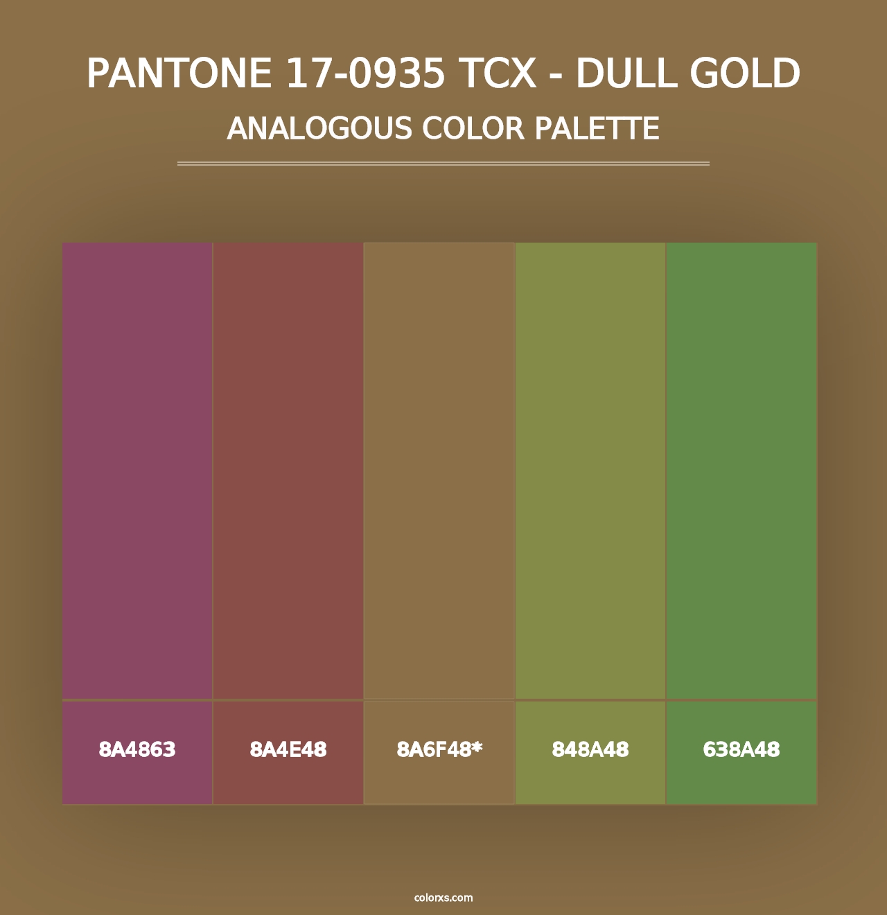 PANTONE 17-0935 TCX - Dull Gold - Analogous Color Palette