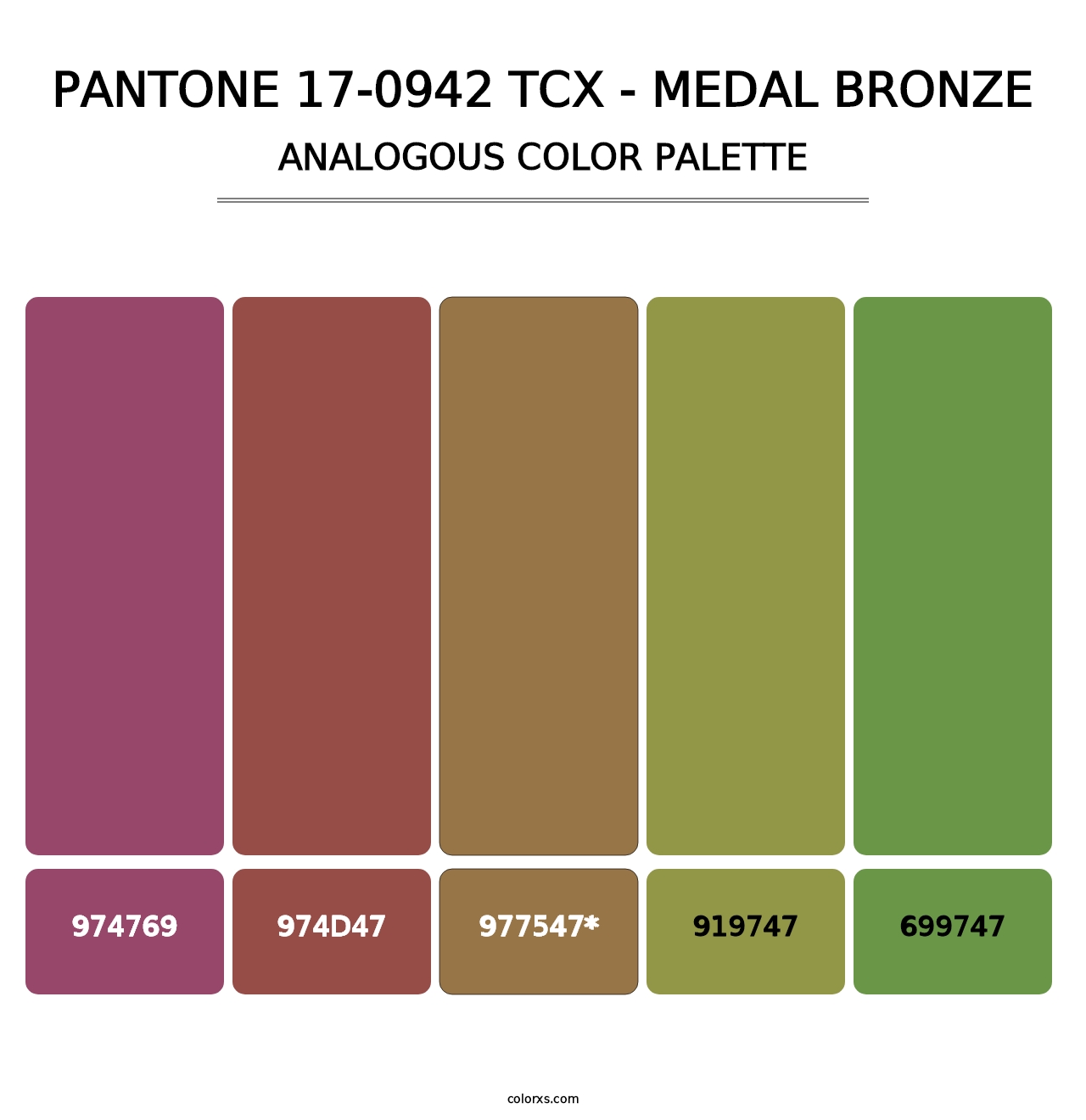 PANTONE 17-0942 TCX - Medal Bronze - Analogous Color Palette