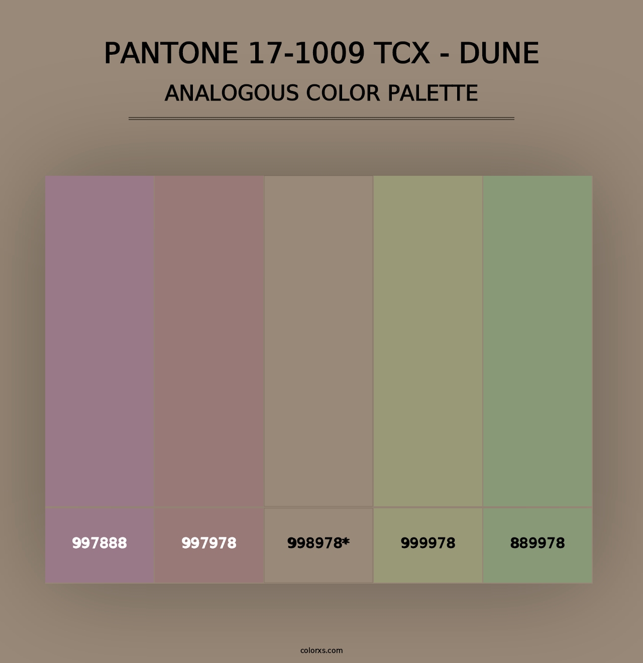 PANTONE 17-1009 TCX - Dune - Analogous Color Palette