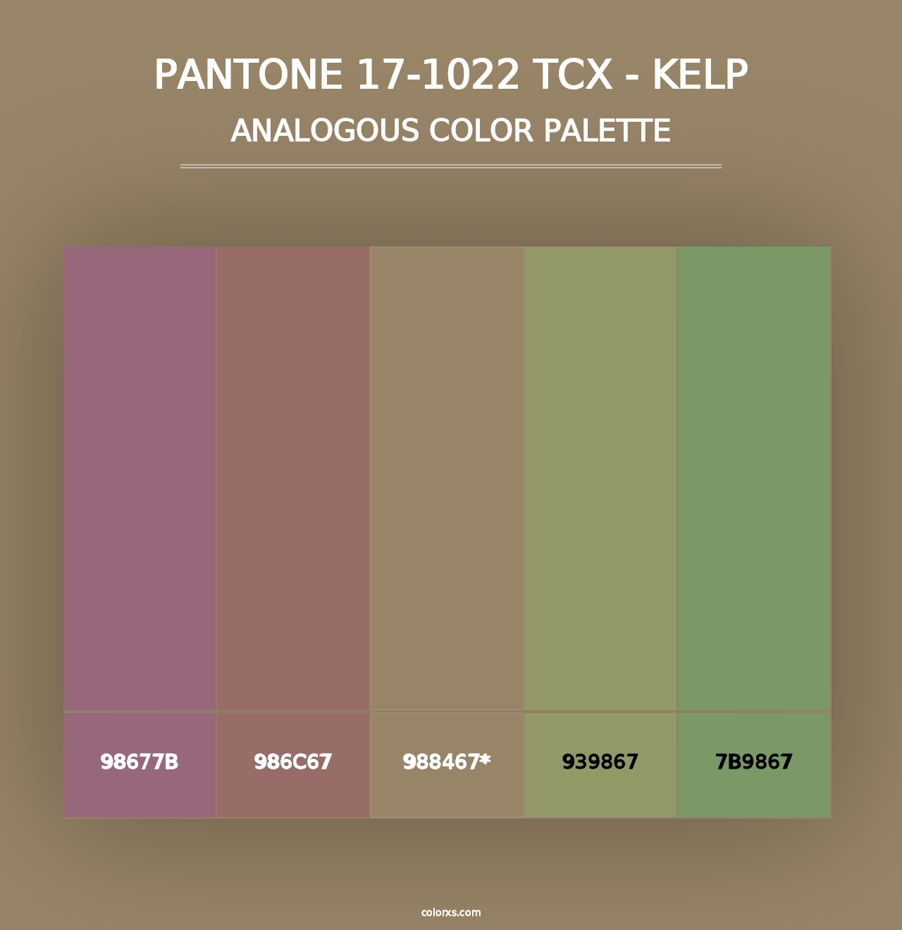 PANTONE 17-1022 TCX - Kelp - Analogous Color Palette