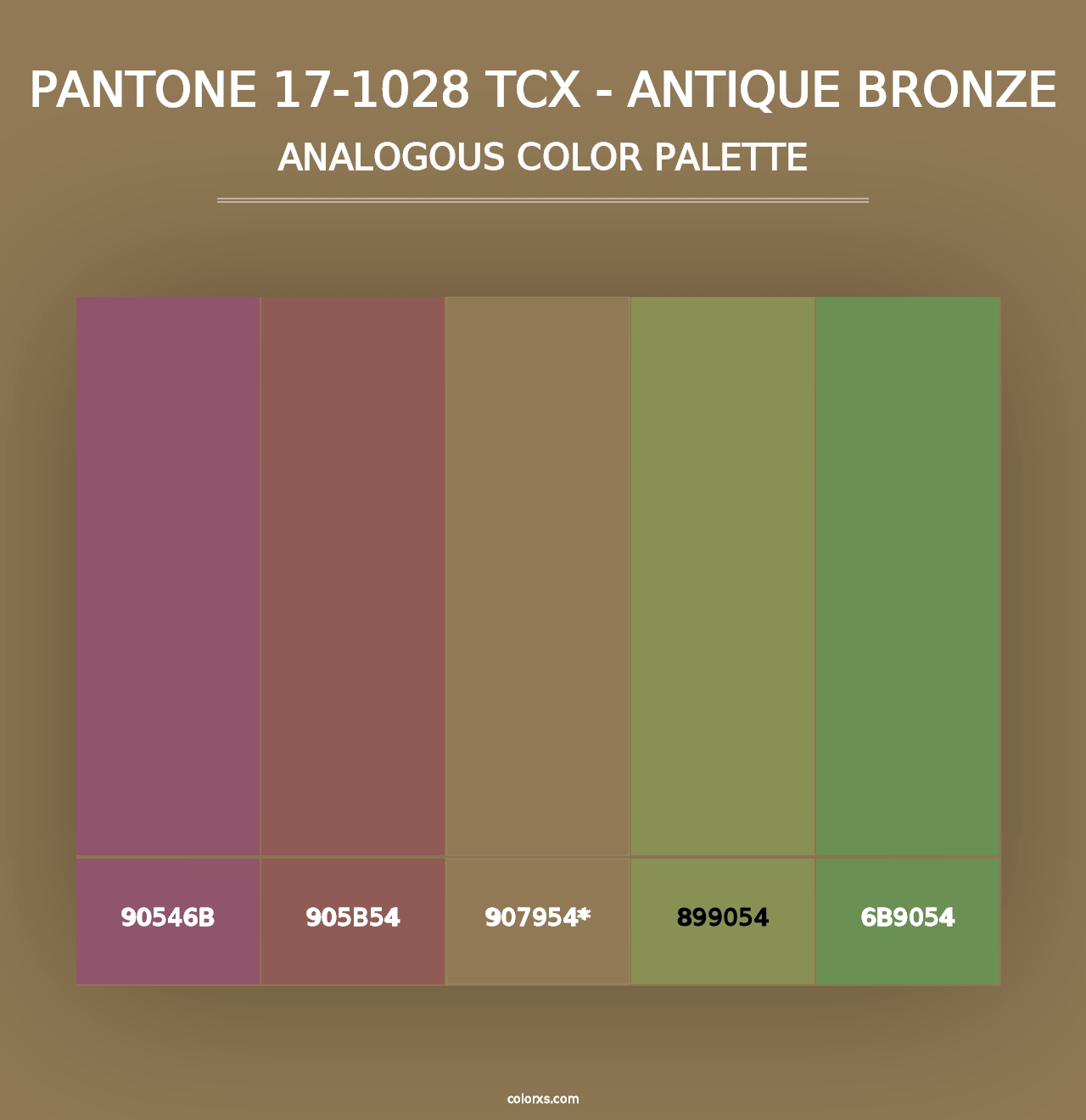 PANTONE 17-1028 TCX - Antique Bronze - Analogous Color Palette